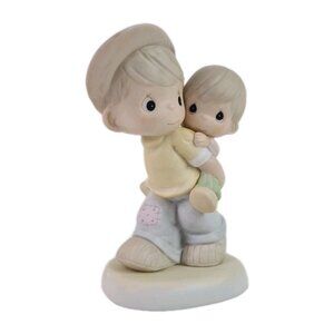 Precious Moments 488089 He'll Carry Me Through Boy Porcelain Figurine Vintage